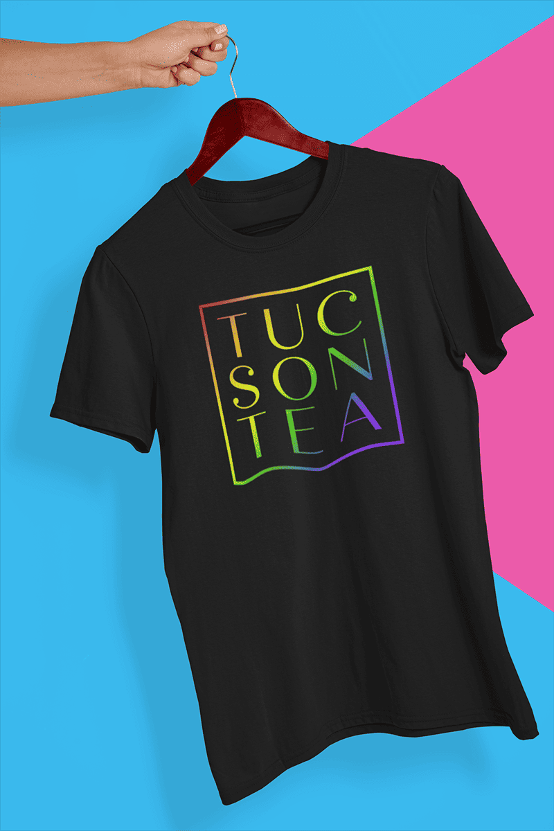 Tucson Tea shirts with Tucson Tea Company logo colorful