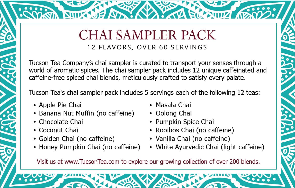 Tucson Tea Company 12 Chai sampler pack