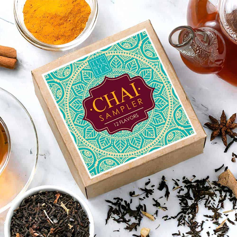 Chai loose-leaf tea sampler gift box from Tucson Tea Company