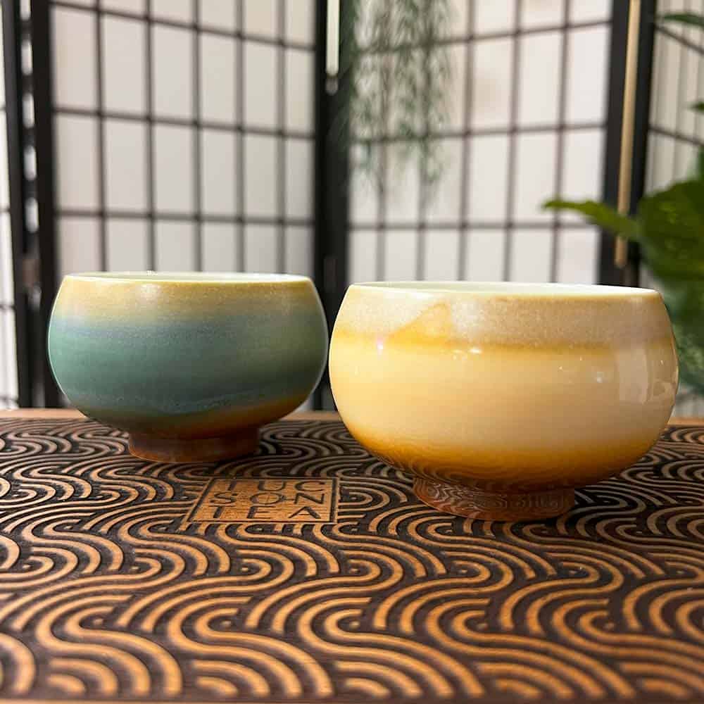 Colorful Matte Ceramic Tea Cups, Set of 2