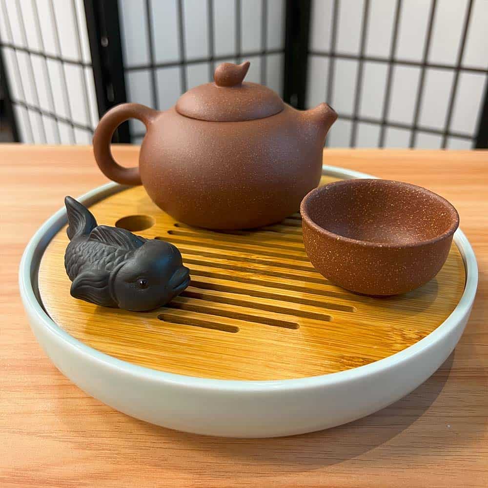 Grey Clay Fish Tea Pet