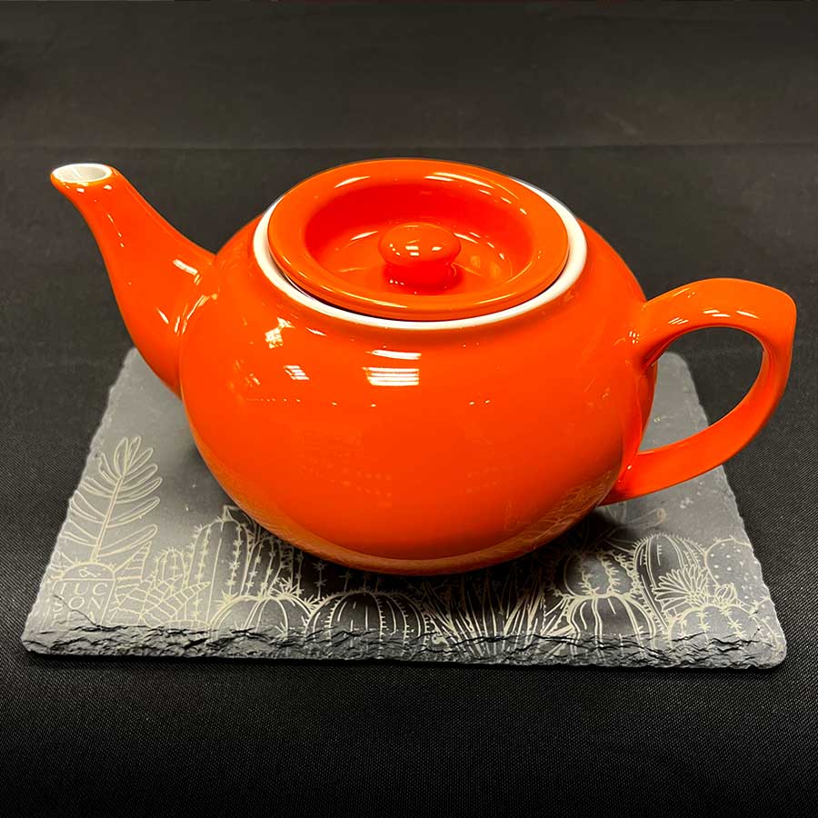 
                  
                    Desert scene custom etched slate teapot trivet
                  
                