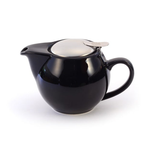 Saara porcelain teapot 16.9 oz in glossy black colorcolor