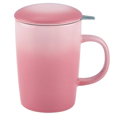 Casa Ware Pink Mug 16 oz Tea Infuser Mug Gradient Series