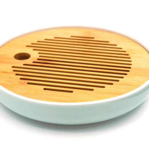 Celadon Ceramic and Bamboo Tea Boat